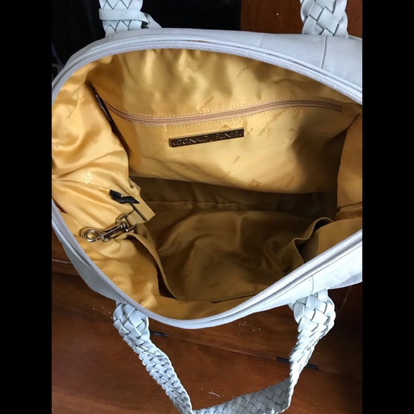 Donald J. Pilner leather purse - braided handles - Picture 3 of 7